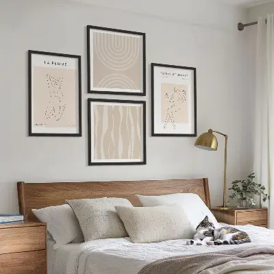 Minimalista formák gyűjteménye keretezett poliptichon