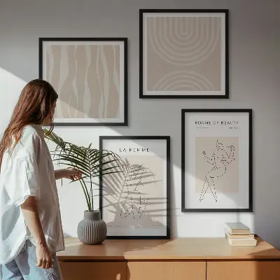 Minimalista formák gyűjteménye keretezett poliptichon