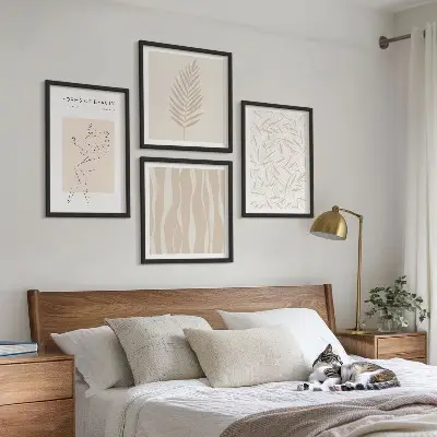 Dekorációs képkészlet minimalista növényi motívumokkal nappaliba