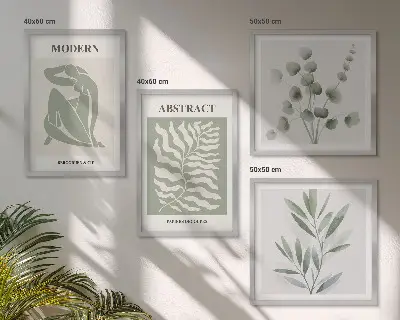 Matisse bohém növény mintás dekorációs képkészlet nappaliba