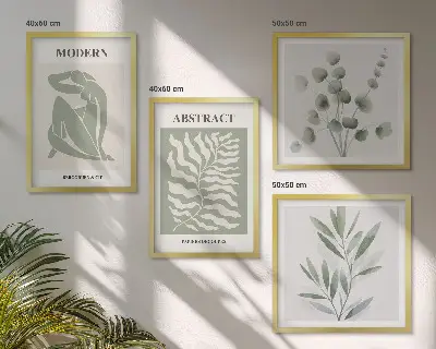 Matisse bohém növény mintás dekorációs képkészlet nappaliba