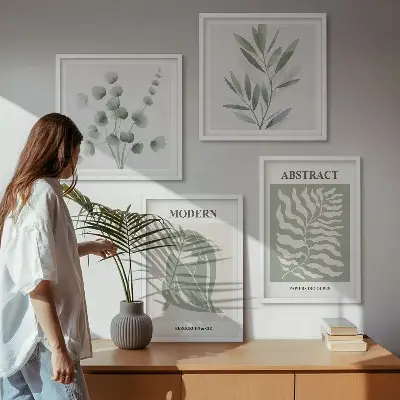 Matisse bohém növény mintás dekorációs képkészlet nappaliba