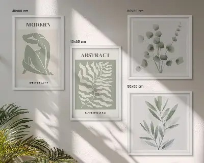 Matisse bohém növény mintás dekorációs képkészlet nappaliba