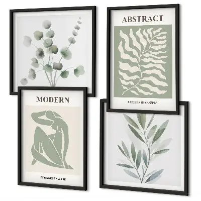 Matisse bohém növény mintás dekorációs képkészlet nappaliba