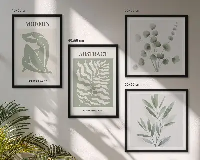 Matisse bohém növény mintás dekorációs képkészlet nappaliba