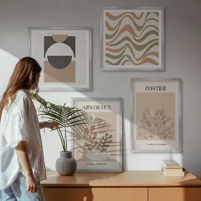 Absztrakt formák mintái dekorációs képkészlet nappaliba