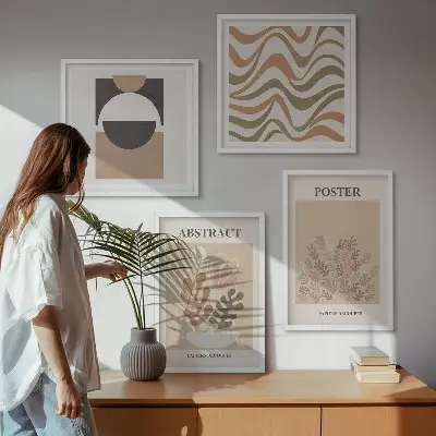 Absztrakt formák mintái dekorációs képkészlet nappaliba