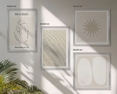 Minimalista homokhullámok keretezett poliptichon