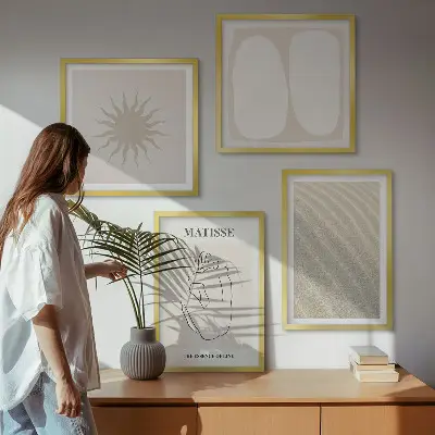 Minimalista homokhullámok keretezett poliptichon