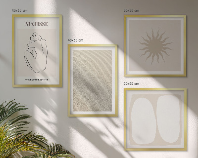 Keretezett poliptichon Minimalista homokhullámok