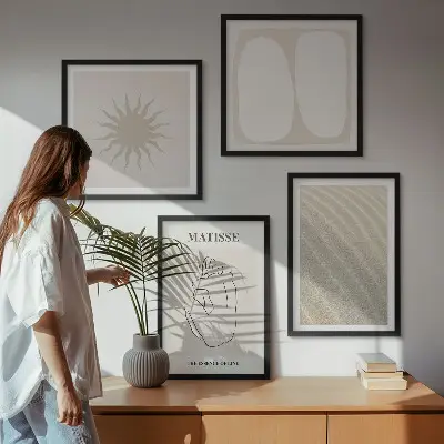 Minimalista homokhullámok keretezett poliptichon