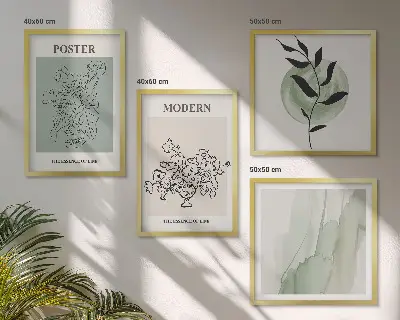 Virágok modern vázában keretezett poliptichon