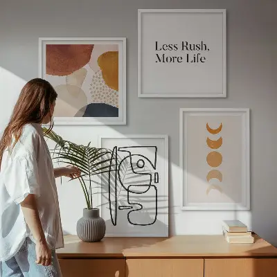 Absztrakt formák színei keretezett poliptichon