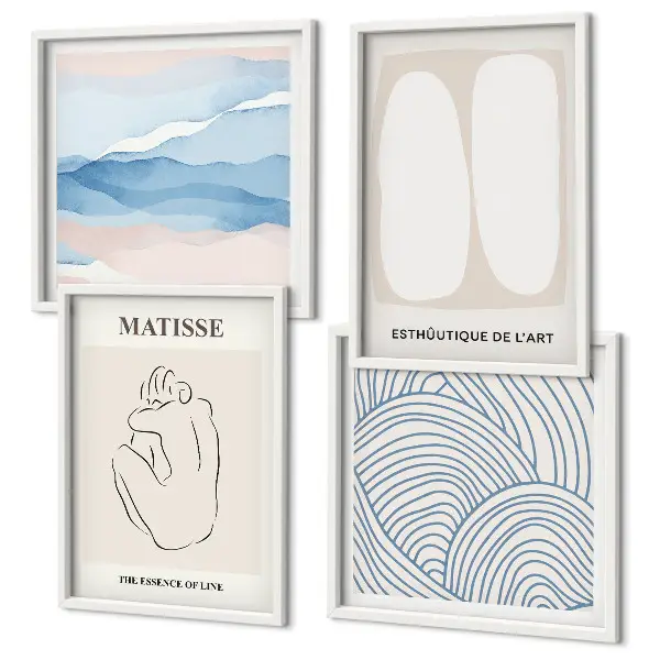 Dekorációs kép szett nappaliba Matisse absztrakt formái mintával