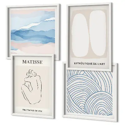 Dekorációs kép szett nappaliba Matisse absztrakt formái mintával