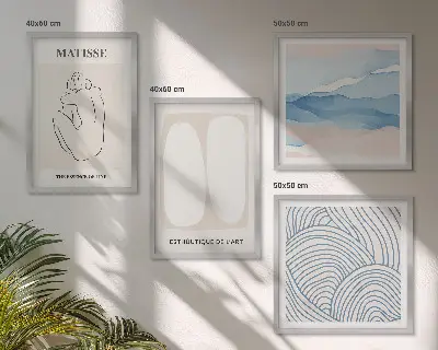 Dekorációs kép szett nappaliba Matisse absztrakt formái mintával