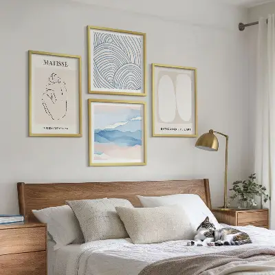 Dekorációs kép szett nappaliba Matisse absztrakt formái mintával
