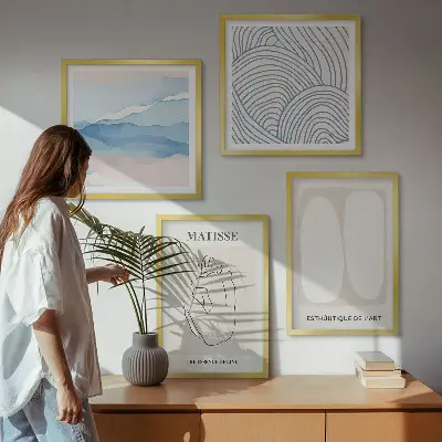 Dekorációs kép szett nappaliba Matisse absztrakt formái mintával