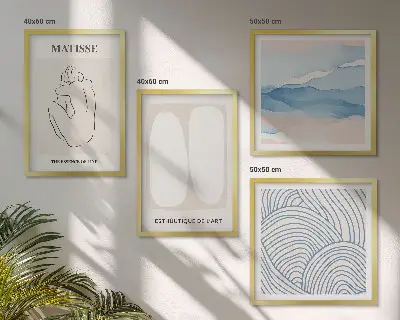 Dekorációs kép szett nappaliba Matisse absztrakt formái mintával