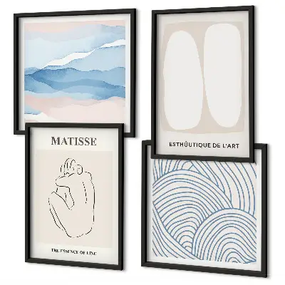 Dekorációs kép szett nappaliba Matisse absztrakt formái mintával