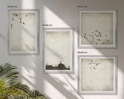 Minimalista madárfestés dekorációs képkészlet nappaliba