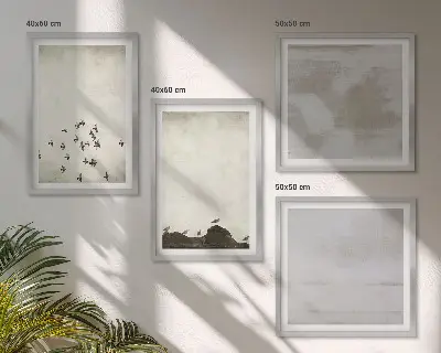 Dekorációs képkészlet minimalista repülő madarak mintával nappaliba