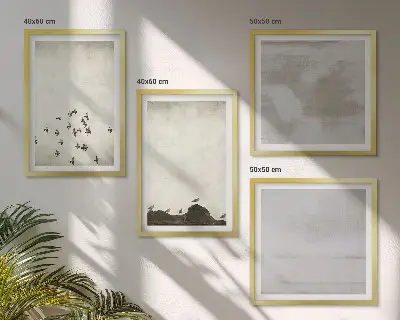 Dekorációs képkészlet minimalista repülő madarak mintával nappaliba