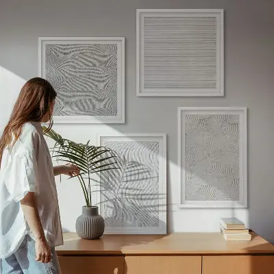 Homok minták geometrikus szerkezetek keretezett poliptichon