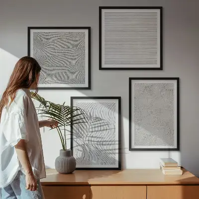 Homok minták geometrikus szerkezetek keretezett poliptichon