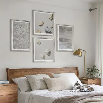 Modern minimalista textúrák dekorációs kép készlet nappaliba