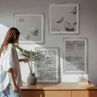 Modern minimalista textúrák dekorációs kép készlet nappaliba