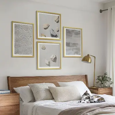 Modern minimalista textúrák dekorációs kép készlet nappaliba