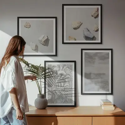 Modern minimalista textúrák dekorációs kép készlet nappaliba