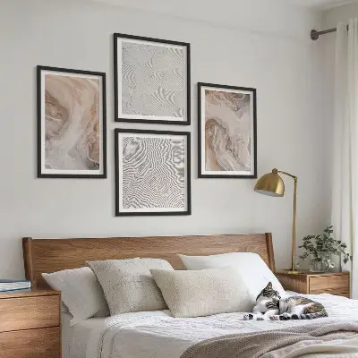 Dekorációs képkészlet nappaliba márvány textúrás mintákkal