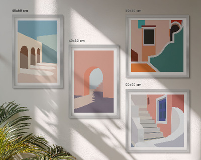 Dekorációs kép készlet nappaliba Pasztell minimalista grafika