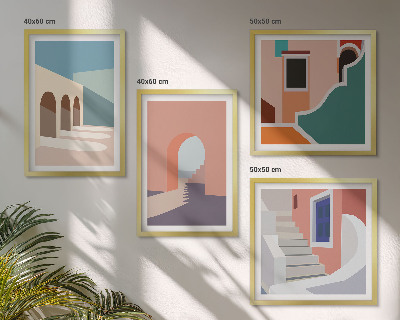 Dekorációs kép készlet nappaliba Pasztell minimalista grafika