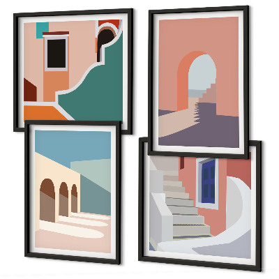 Dekorációs kép készlet nappaliba Pasztell minimalista grafika