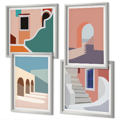 Dekorációs kép készlet nappaliba Pasztell minimalista grafika