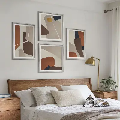 Absztrakt modern formák keretezett poliptichon