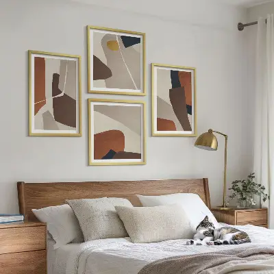 Absztrakt modern formák keretezett poliptichon