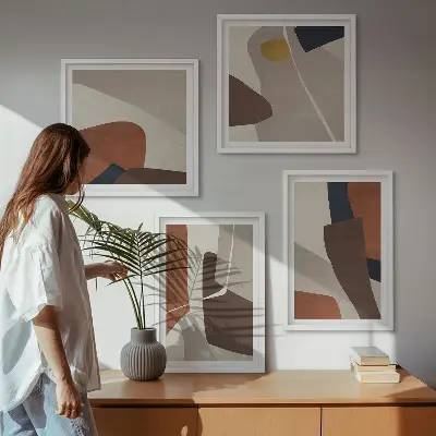 Absztrakt modern formák keretezett poliptichon