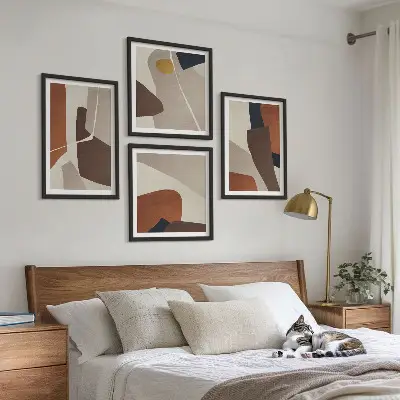 Absztrakt modern formák keretezett poliptichon