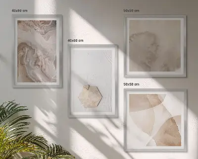 Dekorációs falikép szett nappaliba természet ihlette absztrakt design mintával