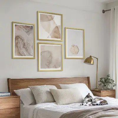 Dekorációs falikép szett nappaliba természet ihlette absztrakt design mintával