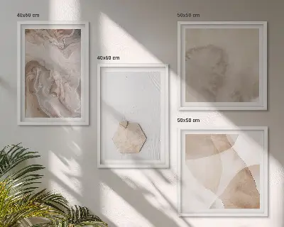 Dekorációs falikép szett nappaliba természet ihlette absztrakt design mintával