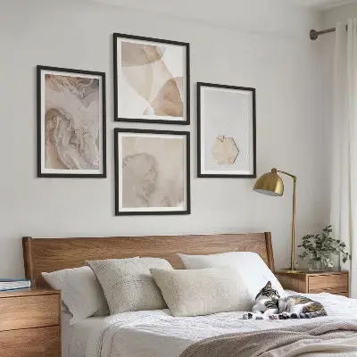 Dekorációs falikép szett nappaliba természet ihlette absztrakt design mintával