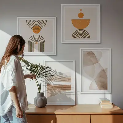 Keretezett poliptichon minimalista szerkezetek árnyalatai mintával