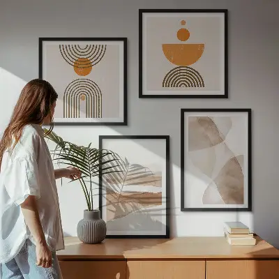 Keretezett poliptichon minimalista szerkezetek árnyalatai mintával