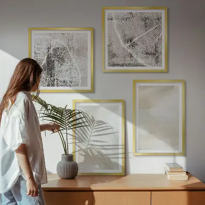 Keretezett poliptichon festék textúra minimalista stílusban