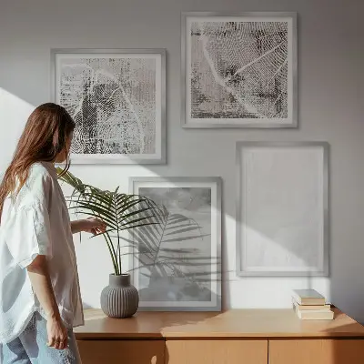 Absztrakt modern formák dekorációs képkészlet nappaliba